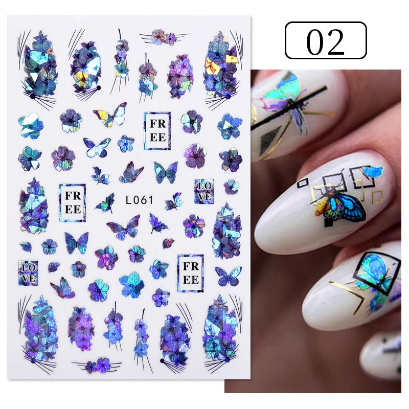 Designs 5D Relief Schmetterling Nagelsticker - 1 St 3D