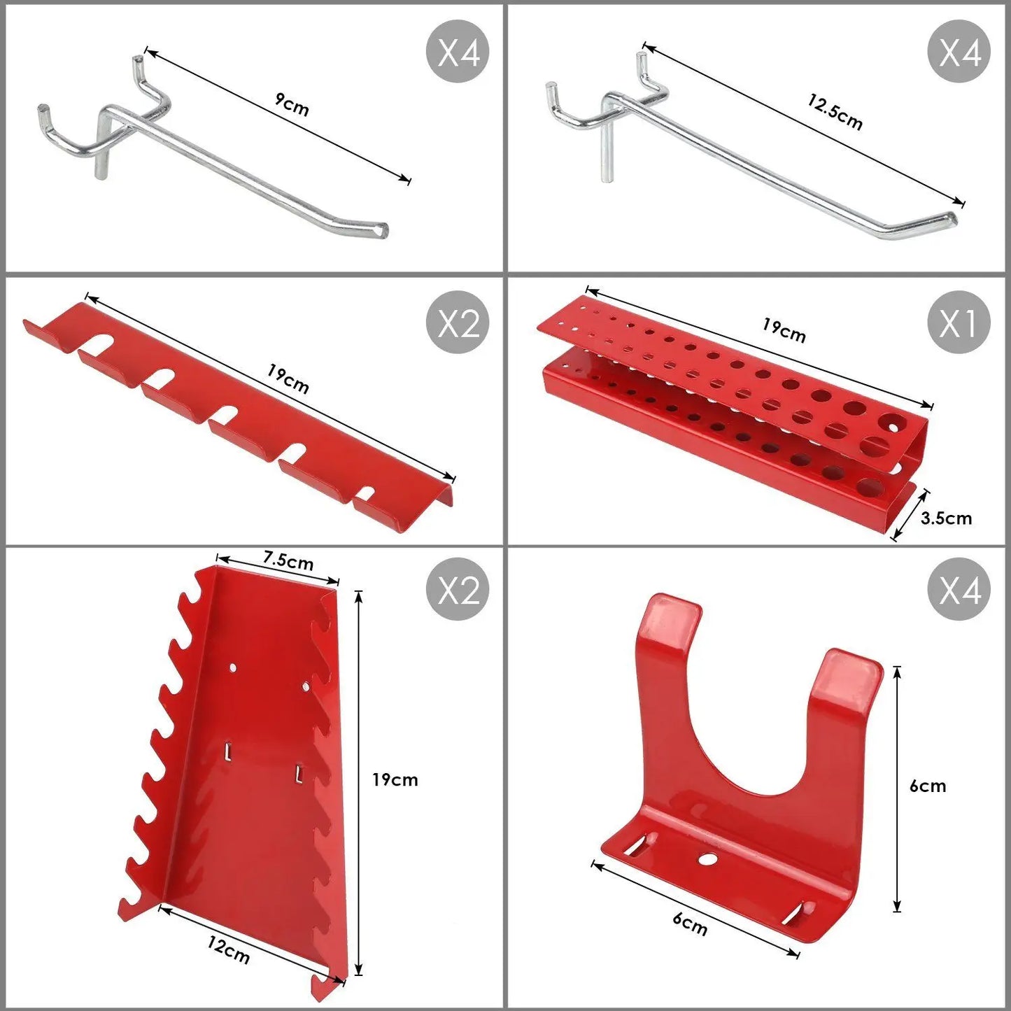 117x55cm Metall Pegboard Wall Organizer, Haken 17PCS Kit, Garage Storage Bins, Panel Tool Organizer Pegboard Wall Control