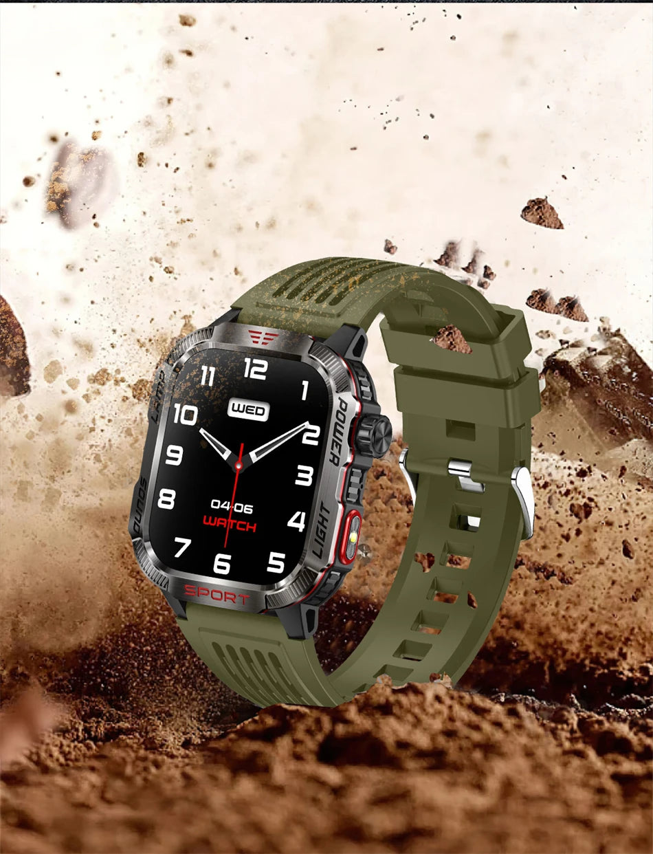Smartwatch 2025: Outdoor-Military GPS-Sports - Flashlight Compass Collection