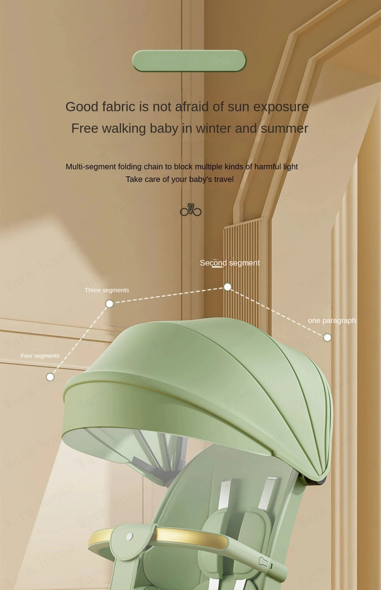 Neues Kindertrikot, Recliner und Sitzender Foldable Portable Stroller, 1-6 Jahre Alt Multifunktionales Kinderfahrrad