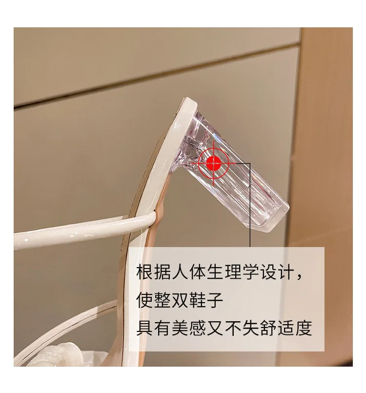 Elegant Women Crystal Shoes Summer Pumps Sandals Jelly Slippers Open Toe High Heels Women Slippers Shoes Heel Clear Sandals