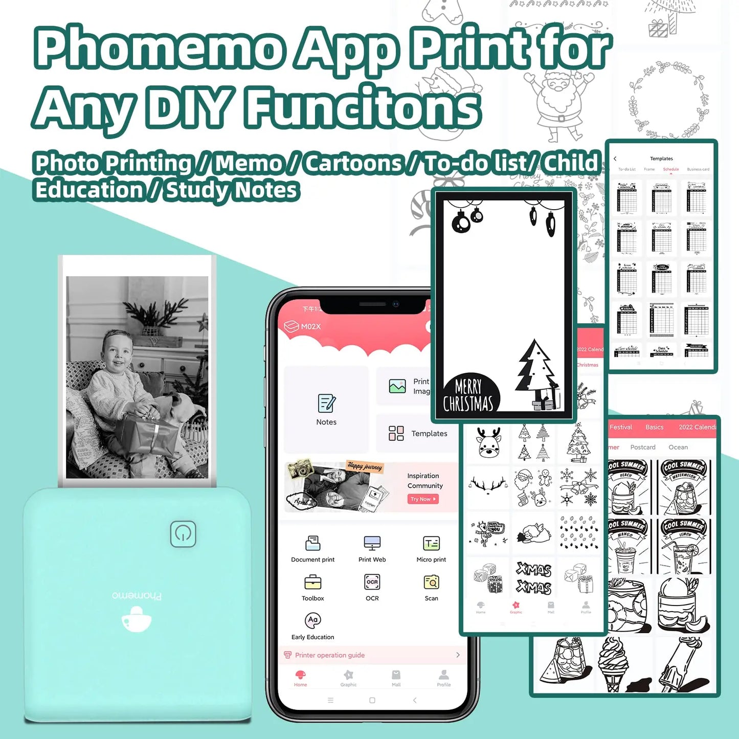 Premium Mini Bluetooth Drucker - 58mm Thermo Akku2000
