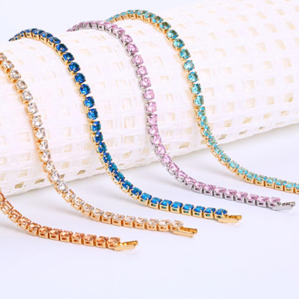 Mode Armband Strass Zart Exquisit Mehrfarbig Funkelnd Dress-up Hinreißend Tennis Armband Frauen Handgelenk Schmuck