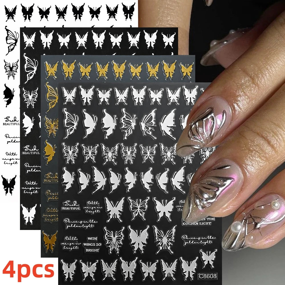 Fluturi Holo Y2K MAFANAILS - 12 Autoadezive