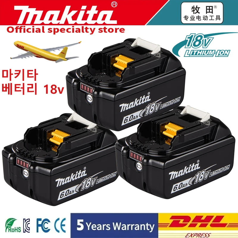Makita Genuine 18V Battery 6Ah Rechargeable Power Tools Battery 18V makita with LED Li-ion Replacement LXT BL1860B BL1860 BL1850