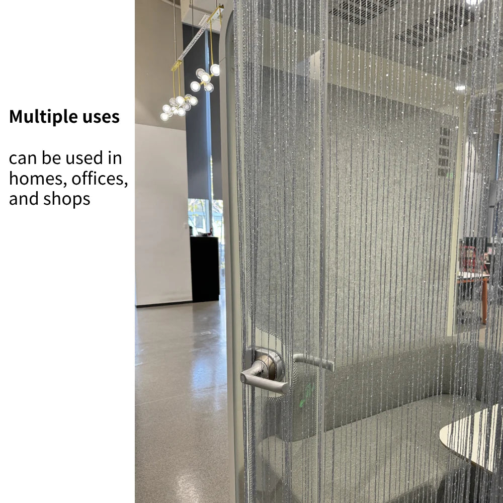 Fadenvorhang 2025: Silver-Ribbon Shiny-Tassel - Window Decoration Collection