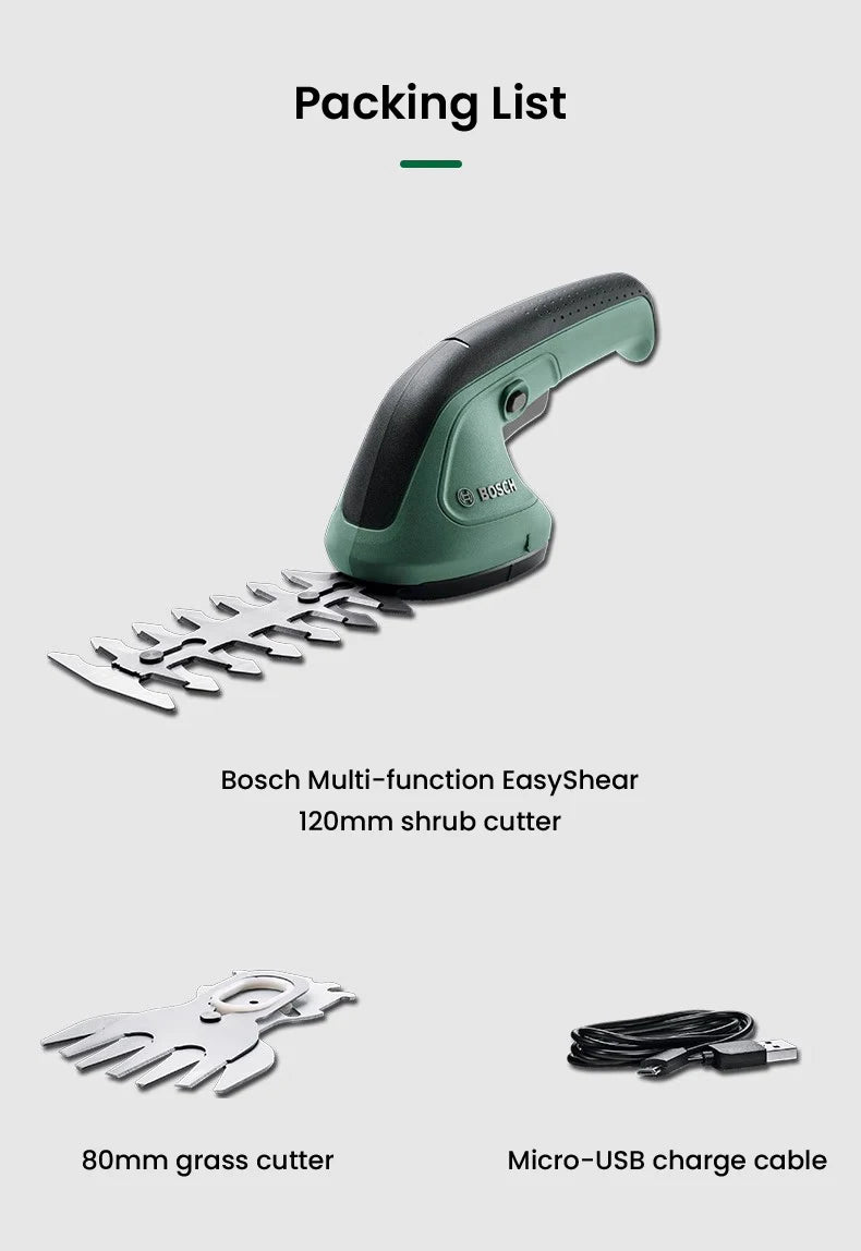 Bosch Elektrisch Hecken Trimmer 2025 - Kabellos Beschneidung Scheren Batterie - Aufladbar Scheren Hecken Schneider Gras Bonsai Strauch Garten Power Werkzeuge