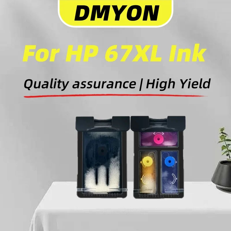 DMYON Replacement for HP 67 XL hp67 Ink Cartridge 67XL for ENVY 6010 6020 6022 6030 6052 6055 6058 6069 6075 6078 6458 Printer