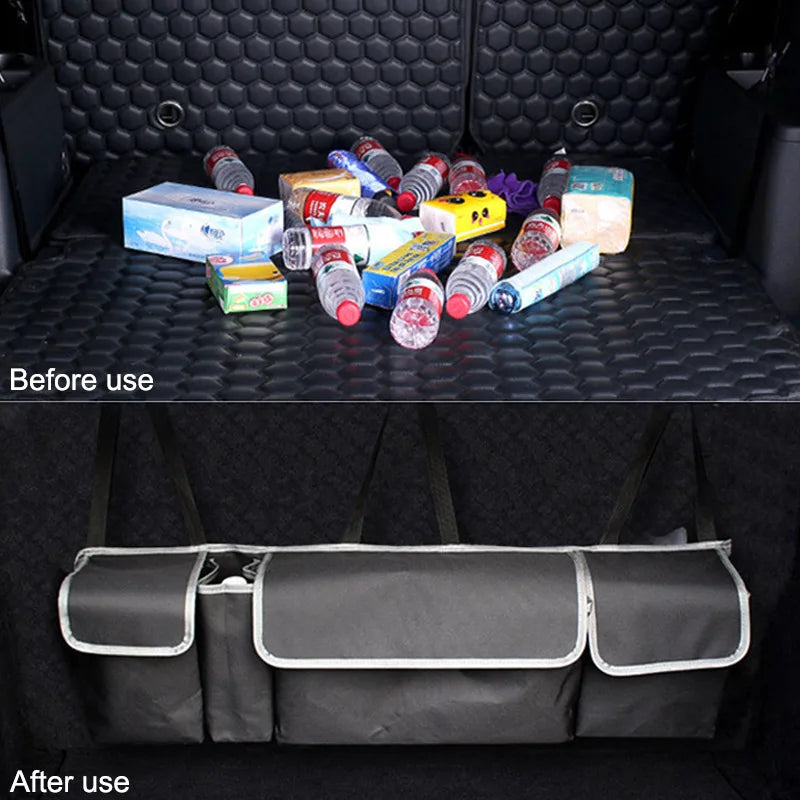 Adjustable Backseat Storage Bag Car Trunk Organizer High Capacity Multi-use Oxford Car Seat Back Organizers Automobile Interior
