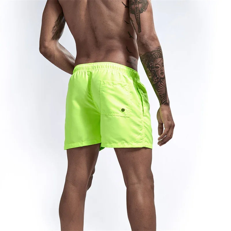 Herren Schwimmhose Taschen Mesh-Futter Schnelltrocknend Casual Board Shorts