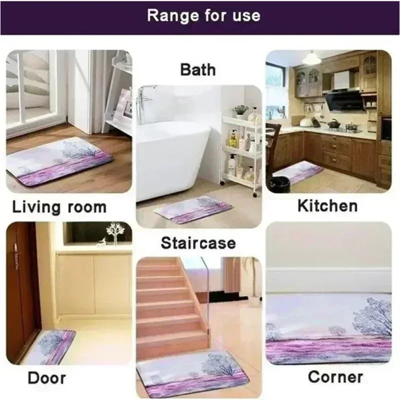 Cartoon Cat Pattern Mat Non-slip Easy To Clean Rug Wrinkle-Resistant Doormat Outdoor Entrance Floor Decorative Washable Carpet