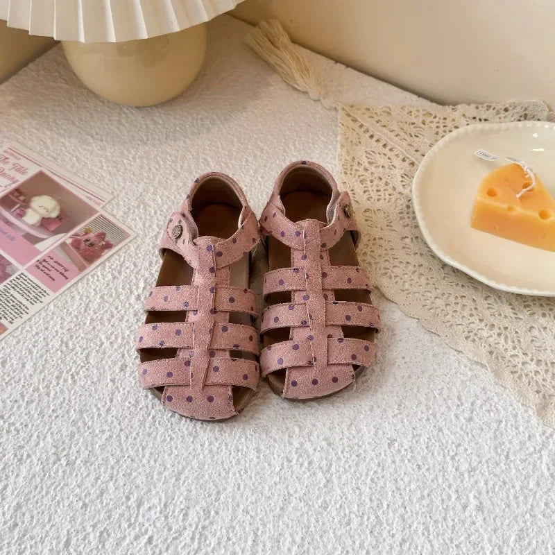 Mädchen-Sandalen 2025: Polka-Dots Princess Korean-Style - Sweet Summer Collection