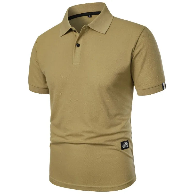 Neu Einfarbig Polo Shirt 2025 - Männer Kurz Ärmel Knopf T-Shirts Kragen - Leichtgewicht Streetwear Sport Casual Tops