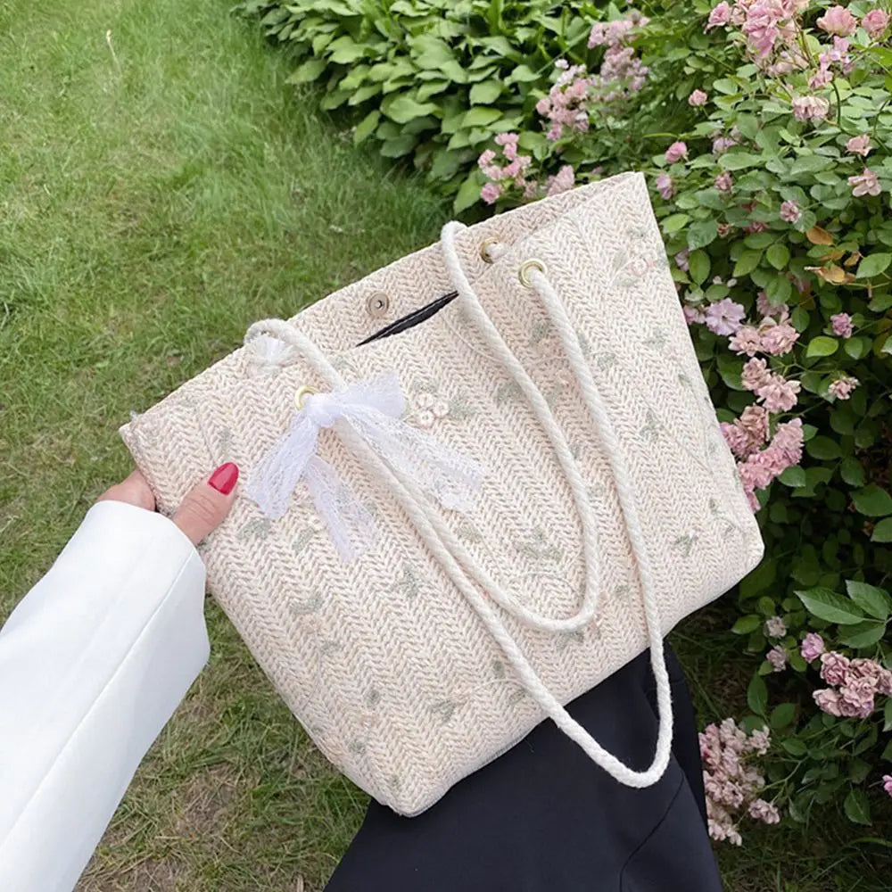 Beach Woven Large Capacity Tote Shoulder Bag Handbags Straw Bags
