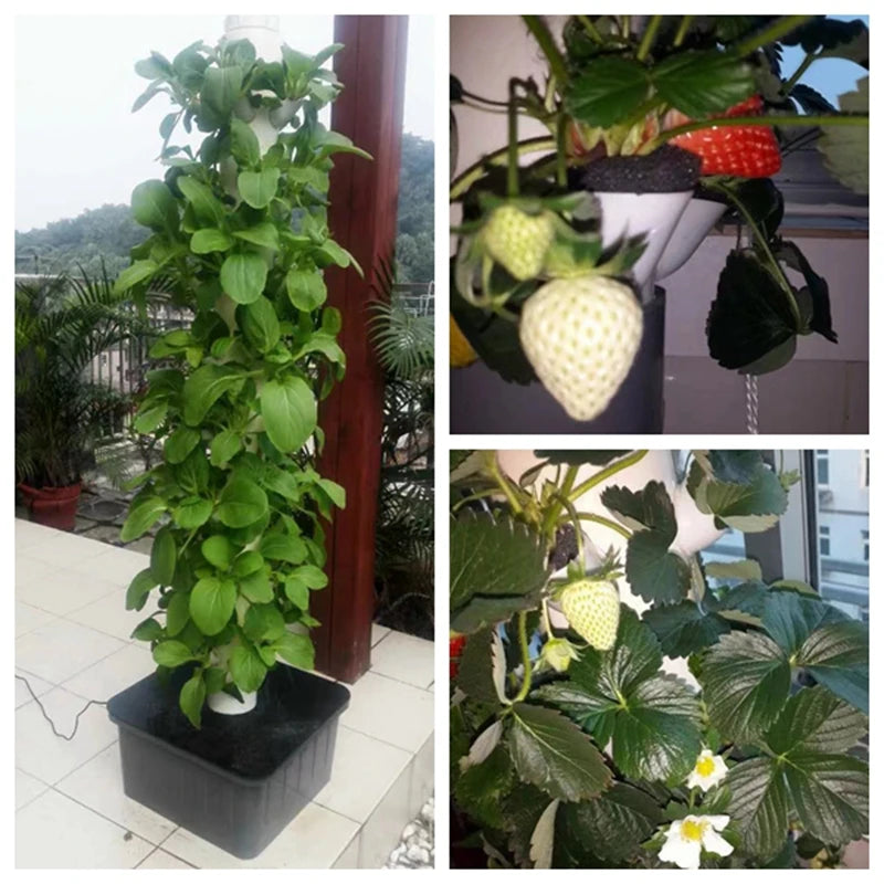 Vertical Hydroponic Tower  Greenhouse Garden Indoor Soilless Culture Growing System Vertical Tower Veg Planter Grow Pot Kit