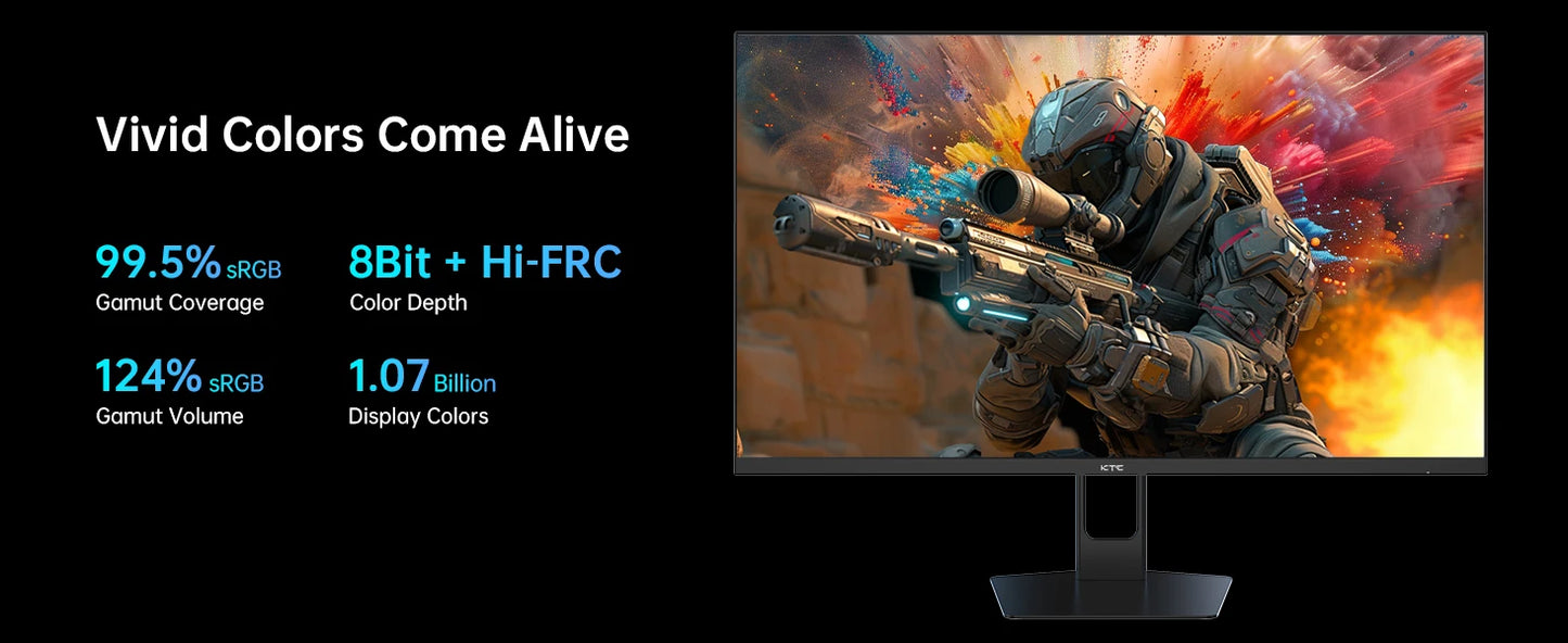 (H27T22 Upgraded Version)KTC H27T22C 27" Gaming Monitor 2560x1440 QHD 16:9 ELED 180Hz Fast IPS Panel Screen 1msGTG Response Time