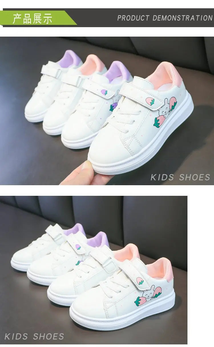 Mädchen Schüler Casual Flache Schuhe 2025 - Kinder Frühling Herbst - Weiße Sport Laufschuhe Sneaker 3-16 Jahre