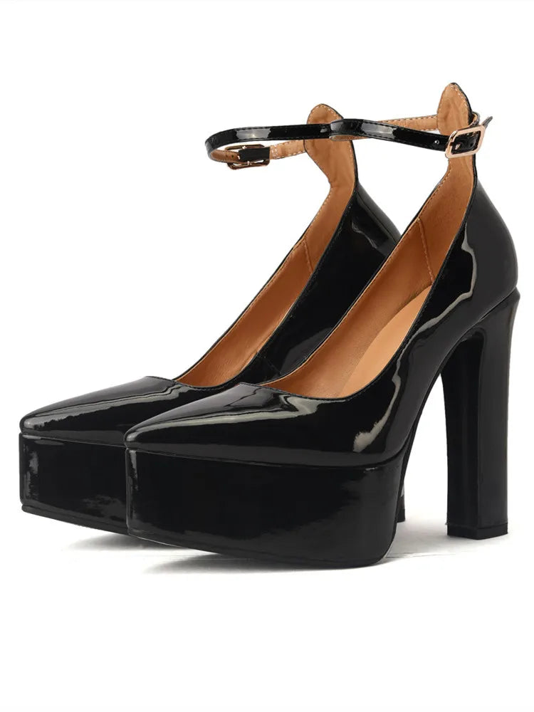 Lilyptuart Plateau Sandalen Elegant - 14cm Absatz, Leder