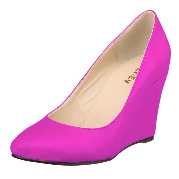 Women Wedges High Heels Pumps Shoes Elegant Spring Casual White Nude Platform Heeled Office Party Wedding Shoes Large Size 42