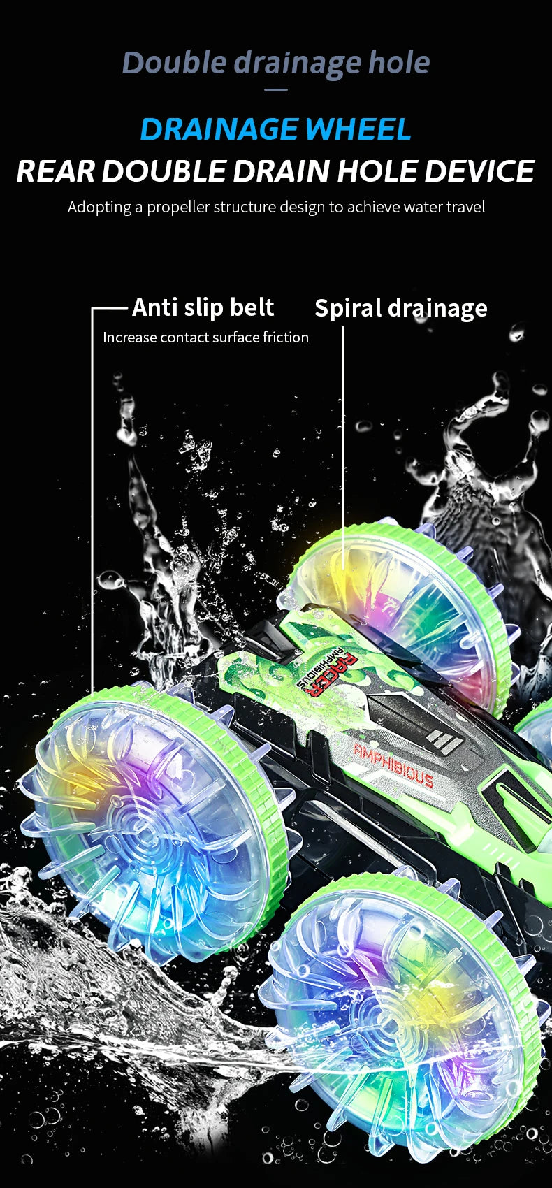 RC-Auto 2025: Neues RC-Stunt-Amphibien-Offroad-Elektro-Remote-Control-Vehicle-Doppelseitiges-Tumbling-Car-Kinder-Licht-Toys-Geschenke-Sammlung