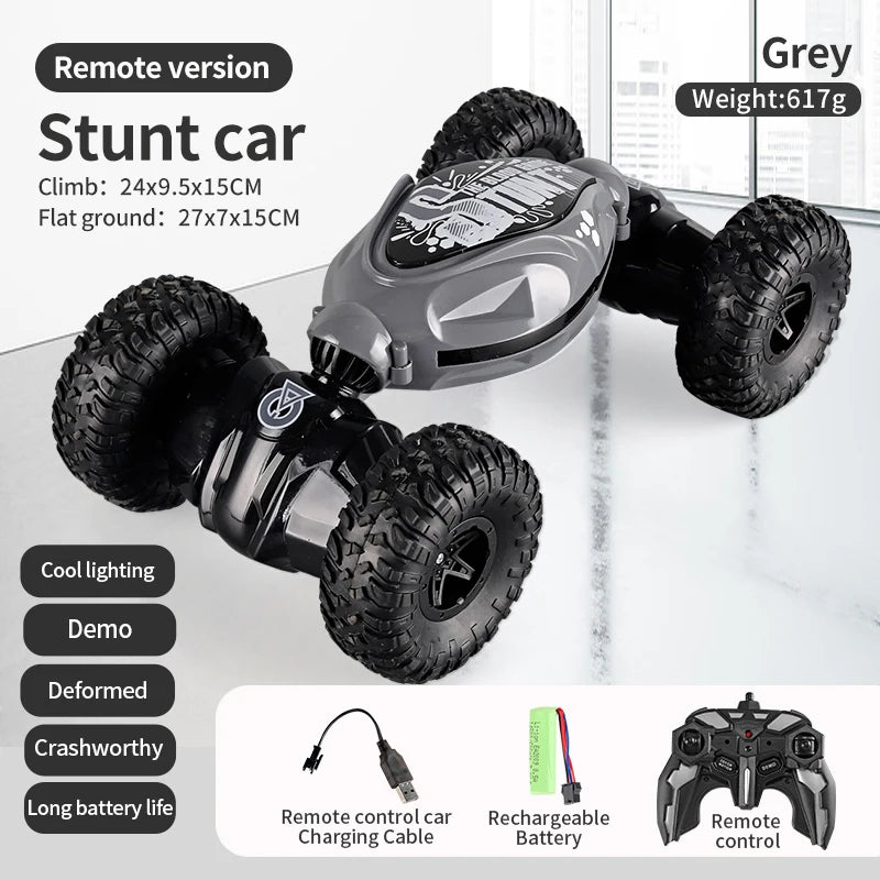 Mașină RC 4x4 cu telecomandă, cărucior cu gesturi detectabile, 1/12, RC Drift Car cu lumină LED, deformare, jucării inedite pentru copii