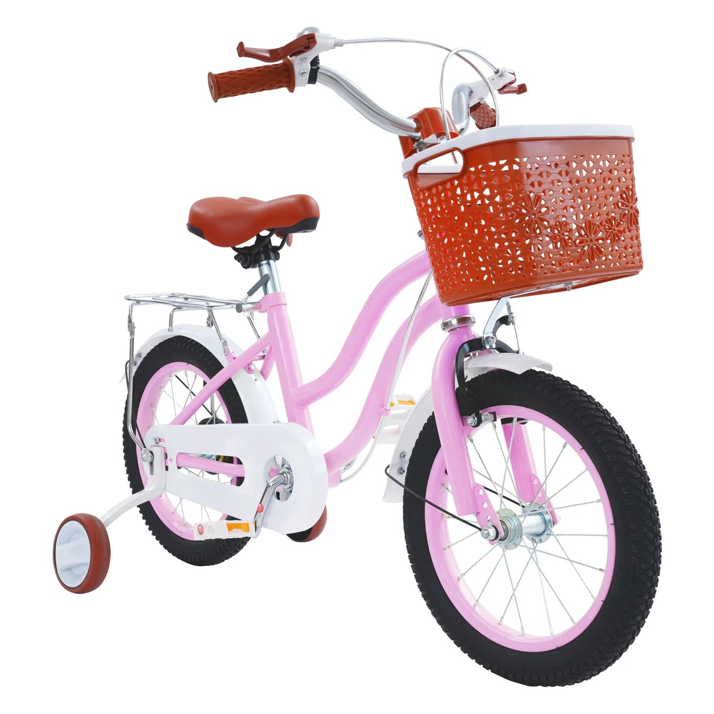 Kinderfahrrad aus Kohlenstoffstahl | 14" höhenverstellbares Kinderfahrrad mit Stützrädern für Jungen und Mädchen im Alter von 3–7 Jahren by Golden Bridge Store