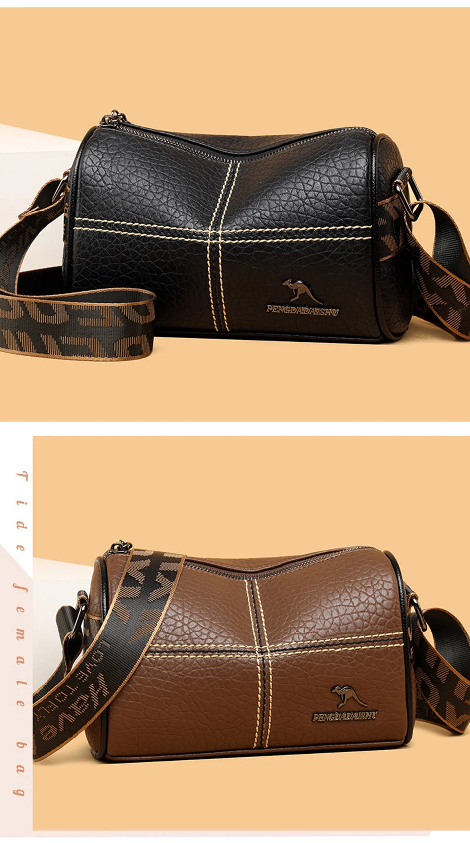 Stylish Mini Crossbody Bag for Women - Square Purse with Wide Shoulder Strap and Durable PU Leather Material