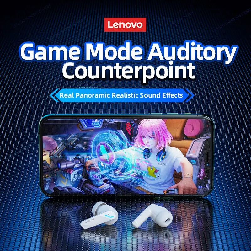 Căști de gaming 2025: Lenovo GM2 Pro Bluetooth 5.3 - Colecția Sports Wireless In-Ear Low Latency