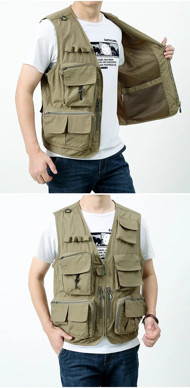 OutGear MultiPocket Jagdweste - 12 Taschen, Mesh, L