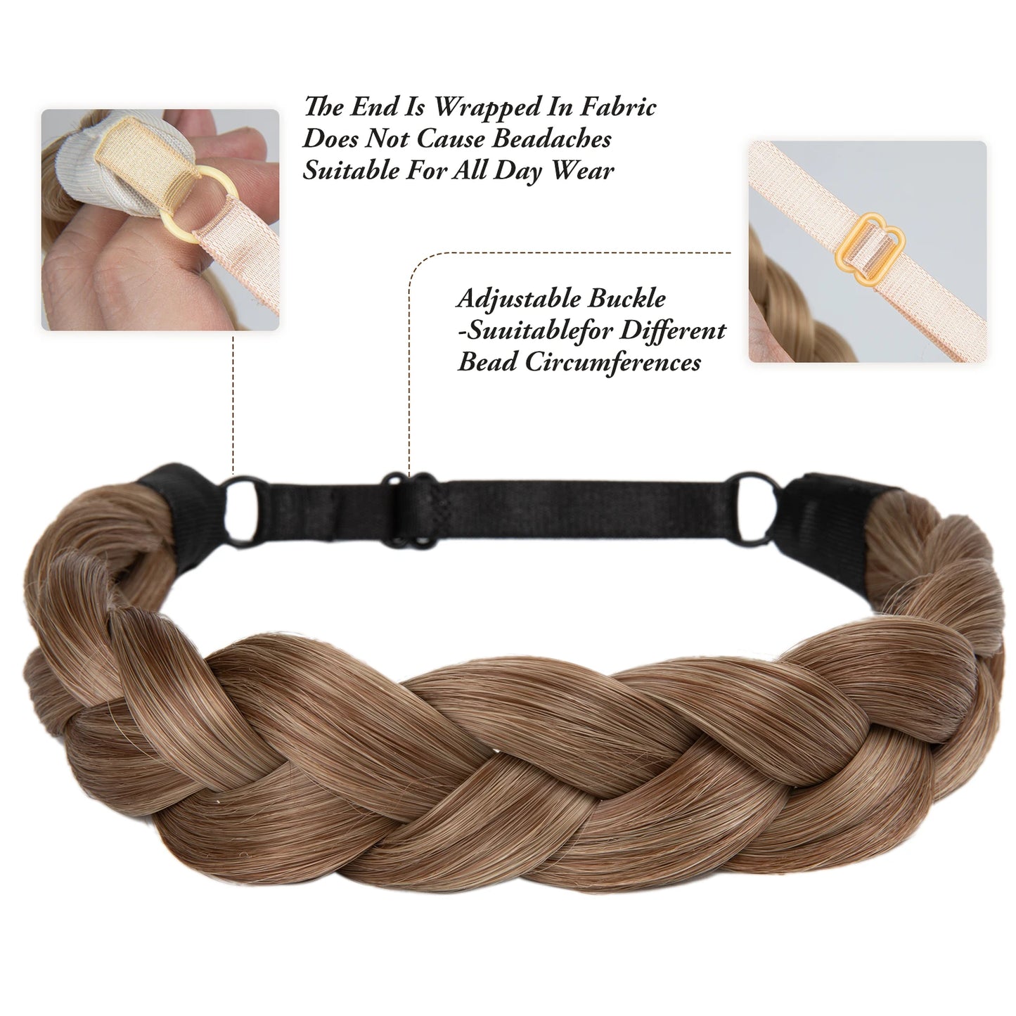 Synthetic Premium Adjustable Handmade Braided Elastic Band Hair Fashion Braiding Hair Headband Headwear For Women