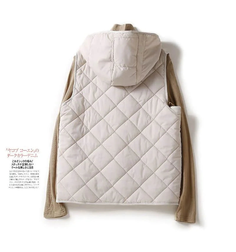 Vestă cu glugă Lumi coreeană - bumbac cu puf, 30–50%