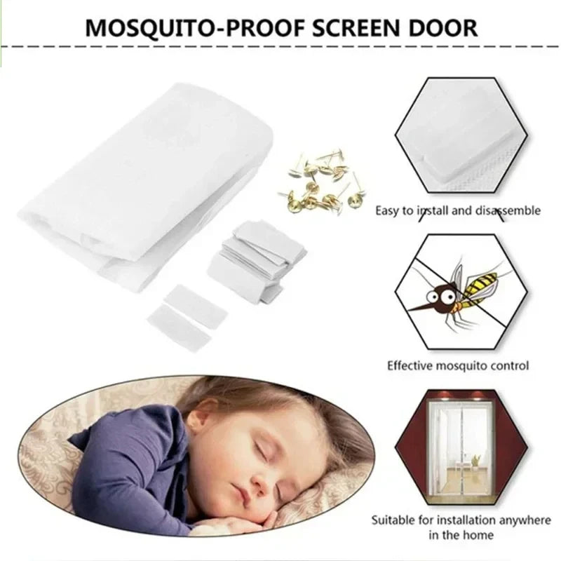 Self Closing Magnetic Mosquito Net, Invisible Door Mesh, Insect Divider Curtain, Magic Mesh, Suitable for Summer and Autumn use