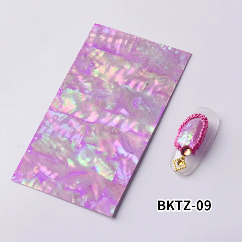 Adhesive 3D Nail Shell Sticker Abalone Shell Fragments Flakes Sequins For Manicure Nails Art Decoration Design Supplies Material