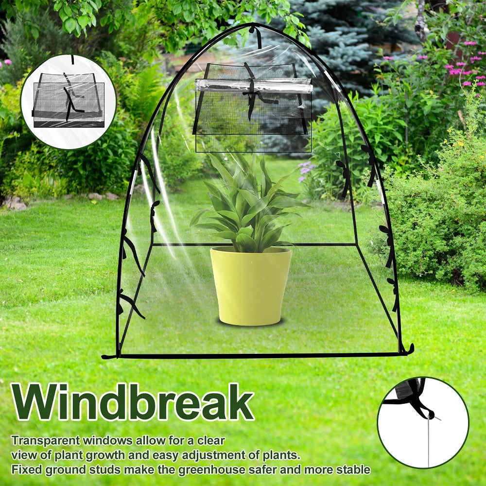 Foldable Mini Greenhouse PVC Pop Up Transparent Greenhouse With Zipper Closure Preservation Plant Greenhouse Garden Accessories