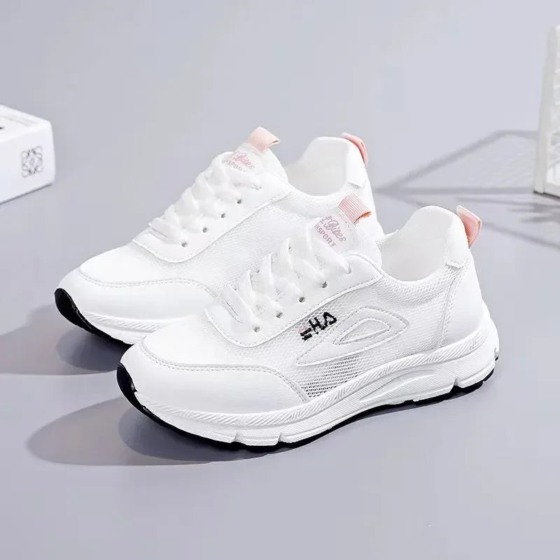 White Shoes for Women Sneakers 2024 Breathable Women's Sports Shoes Outdoor Walking Flats Woman Spring Casual Shoe Lady Sneaker