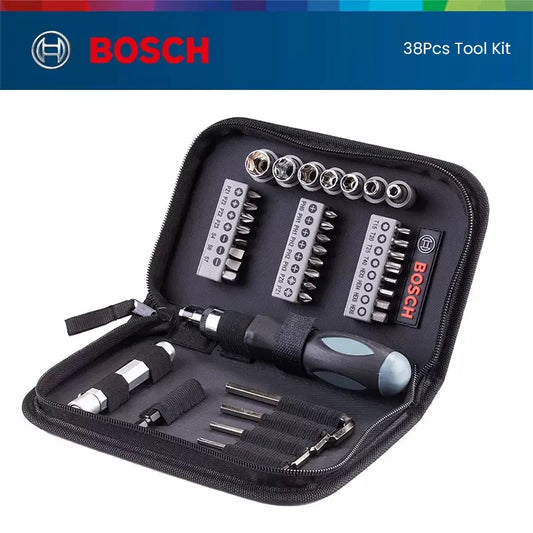 Bosch 38Pcs Electric Screwdriver Kit 1/4 Inch Drive Socket Ratchet Torque Wrench Set Screwdriver Bit Quick Spanner Repair Tools