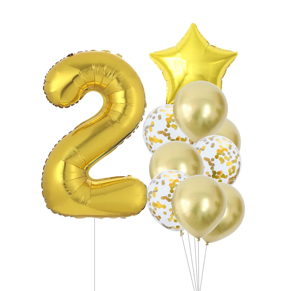 GIHOO 21118 Zahlenballons Roségold - 10 Stück 40 cm Latex