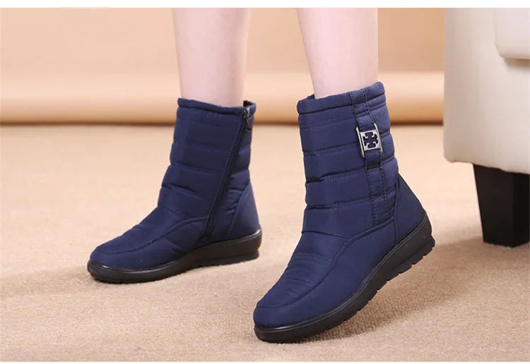 Waterproof Women Boots Winter Shoes Platform Wedge Snow Boots Comfort Thick Plush Warm Ankle Boots Female Mujer Sneakers Women