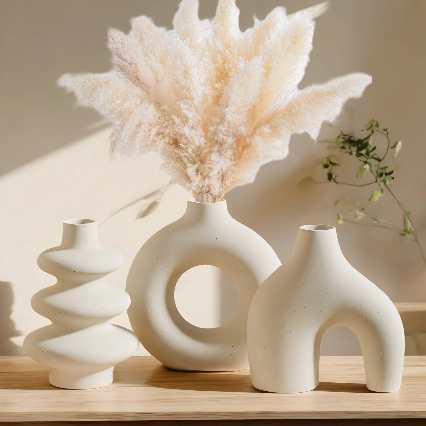Choice Keramikvase 3er Set Geometrisch - 3 Stk Glasiert