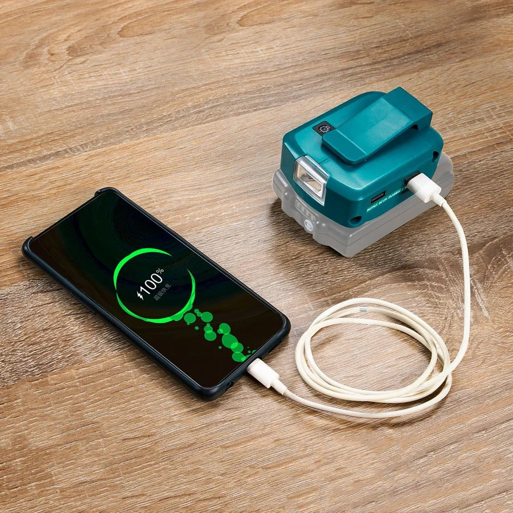 Arbeitslicht Portable Beleuchtung Flashlight 14.4-18V Li-Ion Batterie 12W für Makita Batterie und Charger mit USB Port für Outdoor Use