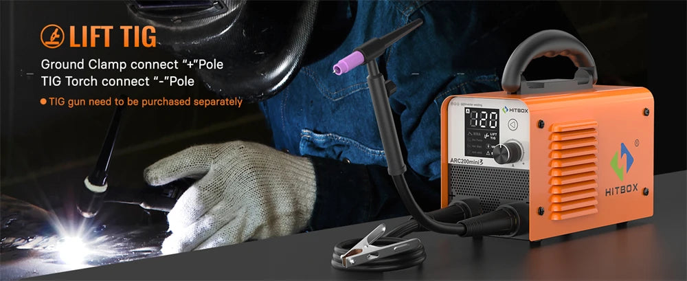 HITBOX Ultra-Mini Stick Welder MMA ARC/Lift Tig Welding Machine Hot Start Arc Force LED Digital IGBT Protable Home Welder Tool