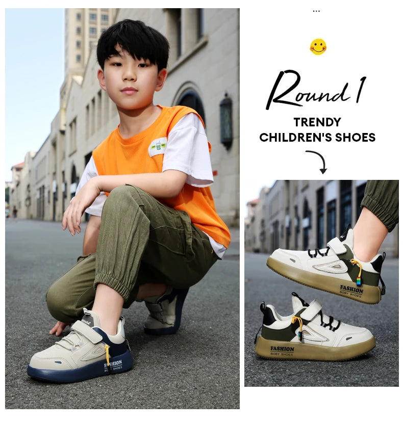 Jungen Mode Skate Schuhe 2025 - Dämpfende Sohle Fußgewölbe-Unterstützung - Plattfuß Casual Sneakers Schulschuhe