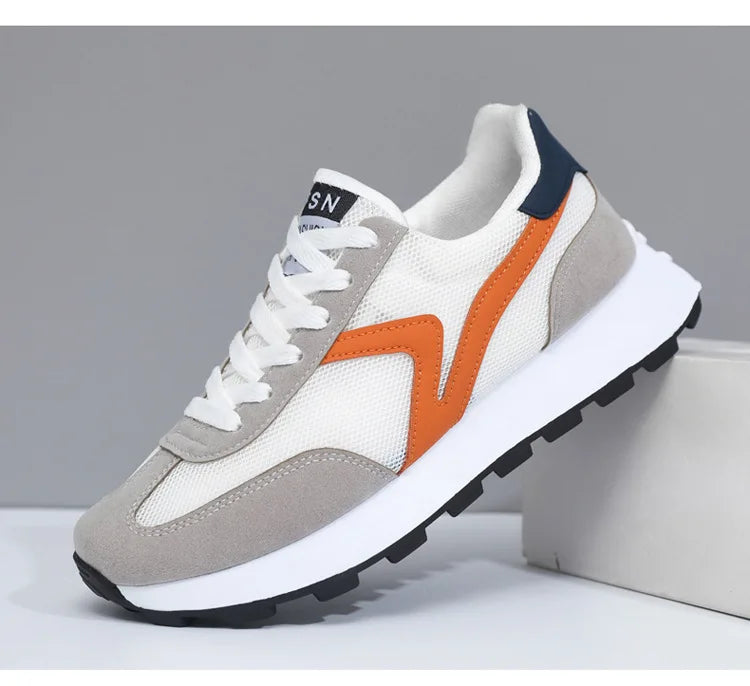 New Women's Sneakers Fashion Breathable Unisex Casual Shoes Lightweight Lace-Up Running Shoes Outdoor Platform Tennis Shoes Male