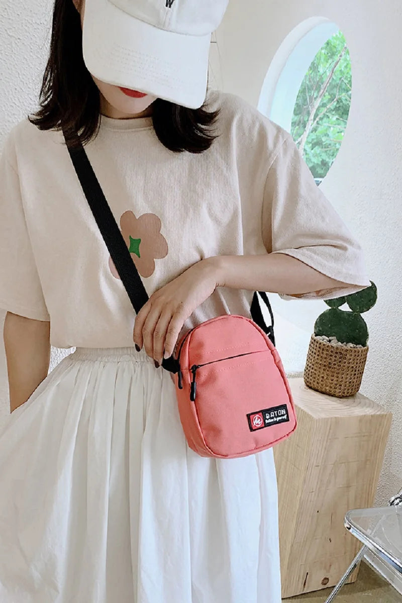 Canvas-Tasche 2025: New Fashion Crossbody Women's - Mobile Canvas Student Versatile Outdoor Sports Mini Collection