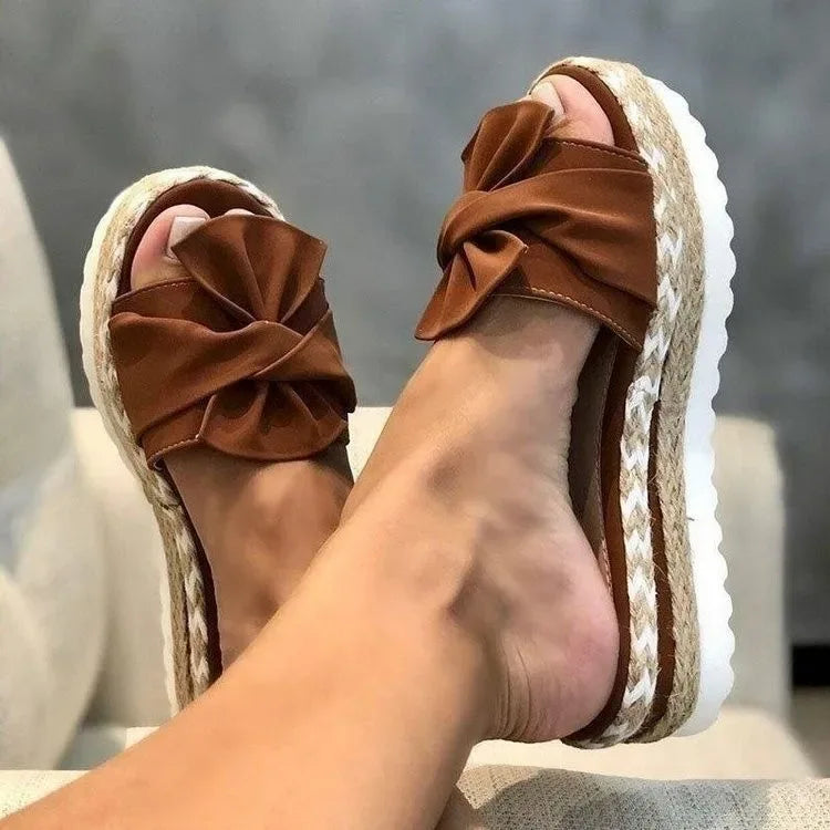 Women Heels Sandals With Wedges Shoes For Women Platform Sandals Summer Elegant Slippers - Golden Bridge Store