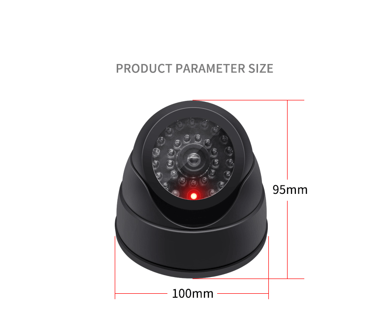 Attrappe-Kamera 2025: Creative Black Plastic Dome CCTV - Flashing LED Fake Camera AA Battery Collection