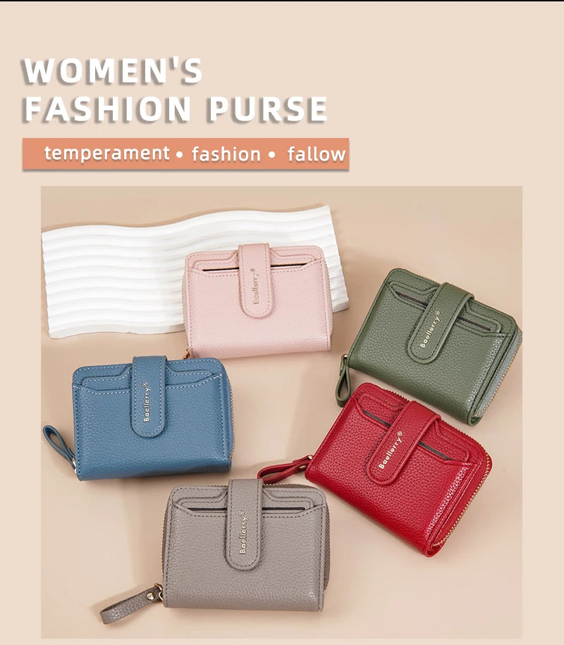 Neue Kurz Frauen Reißverschluss Geldbörsen Große Kapazität Karten Halter Marke Weiblich Portemonnaies Qualität Münz Tasche Foto Halter Geldbörse Für Mädchen