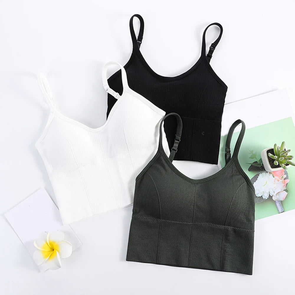 Women elegant Tops Tube Push Up Bra Female Streetwear Sleeveless Camis Seamless Sport Lingerie Tee Crop Top Bandeau Top Tanks