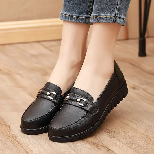 Women Shoes Flats Leather Sneakers Women Comfortable Female Casual Walking Footwear Fashion Large Size Loafers Shoes Women