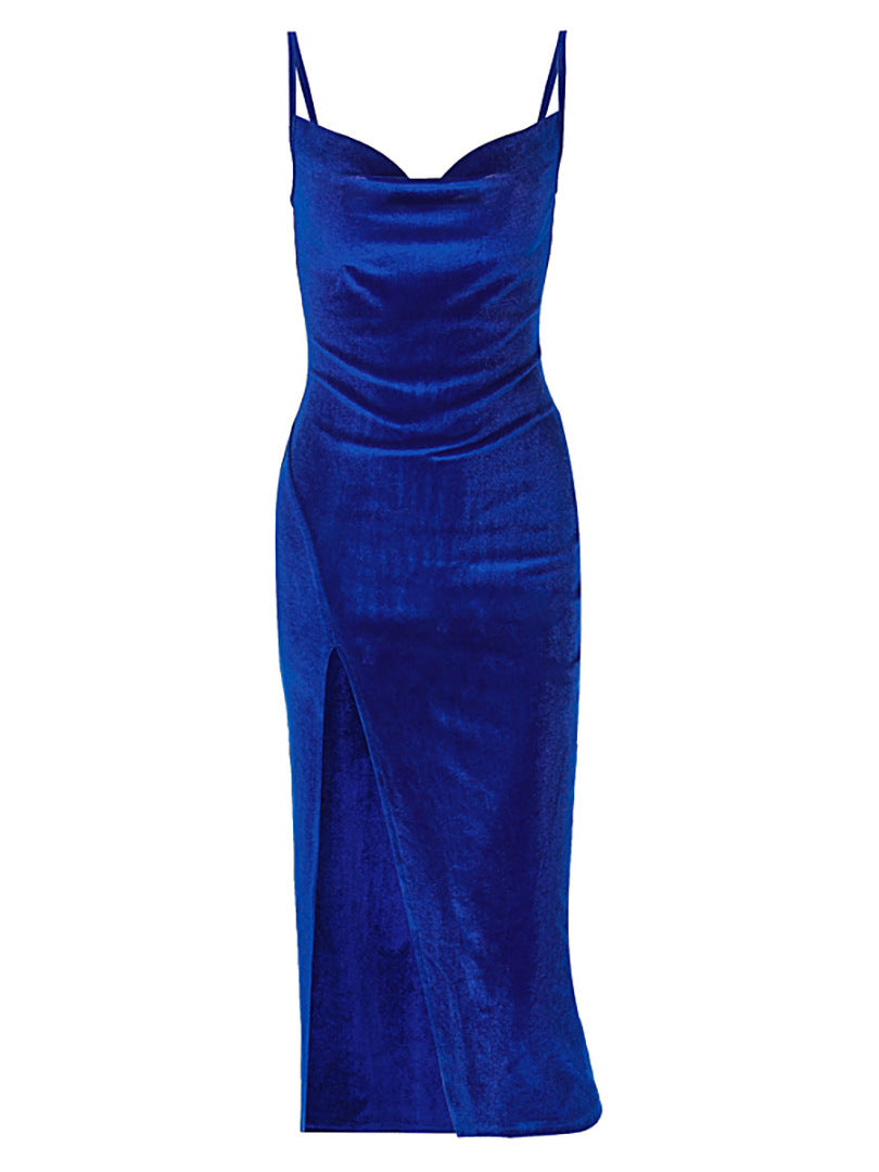 Hirigin Abendkleid Samt Bodycon - Mini Schulterfrei Slim